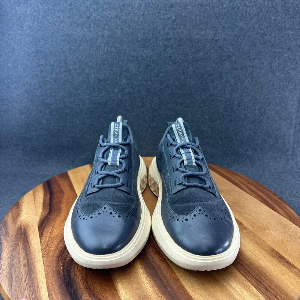 Cole Haan Zerogrand WFA Stitchlite Men's Sz 7 M Navy Blue Wing Tip Dress Shoe